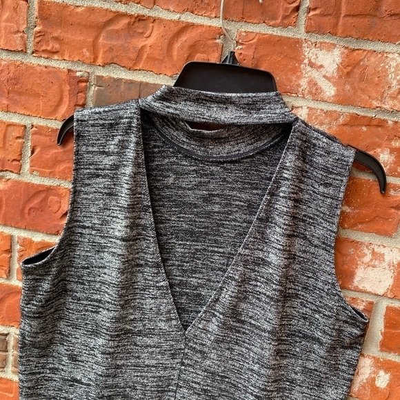 Rag & Bone Womens Large Gray Charlie Mock Neck VBack Cutout Tank Top - Picture 4 of 10